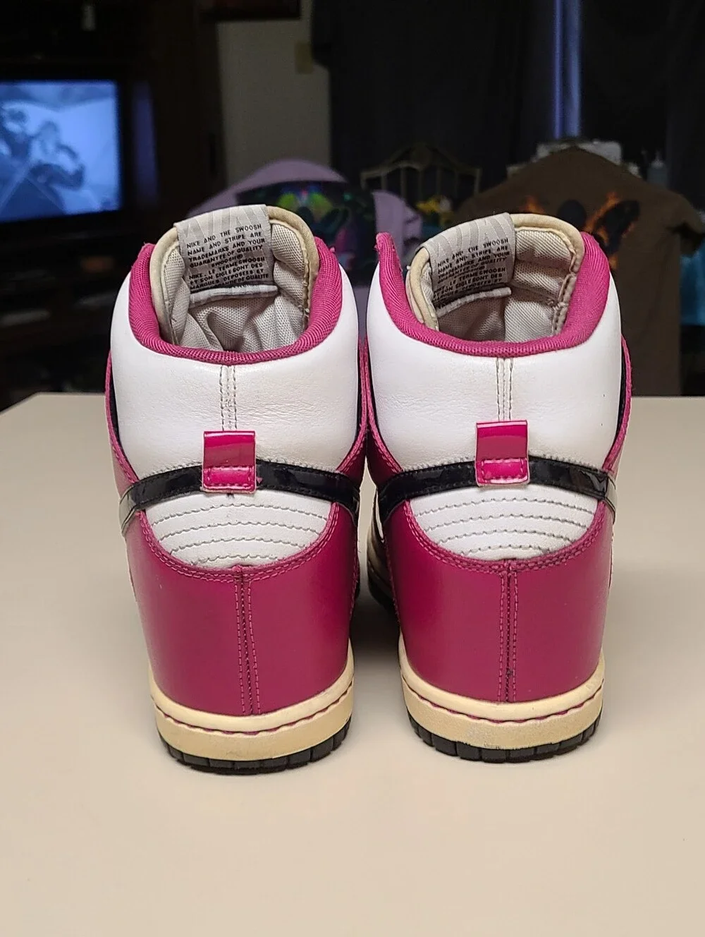 Nike Dunk Sky Hi Bright Magenta high top wedge skateboard sneakers size 10
